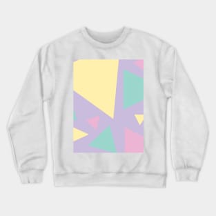 Tri - Pastel Pink, Yellow, Purple and Green Crewneck Sweatshirt